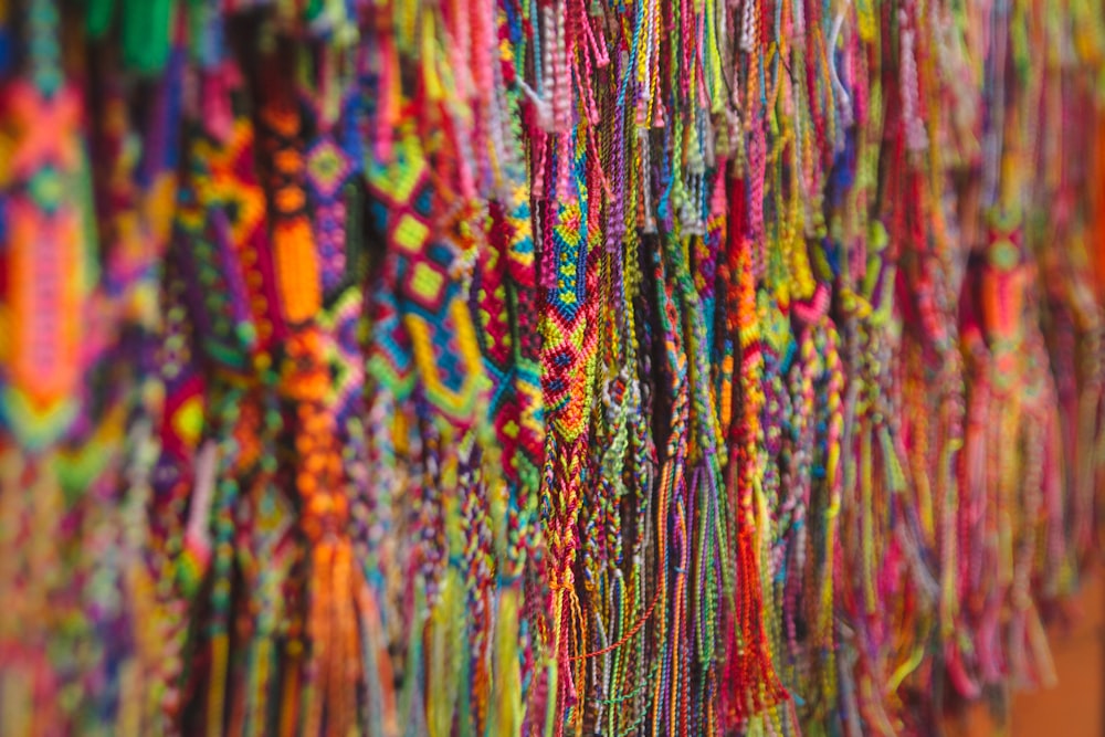 closeup photo of beaded accessories