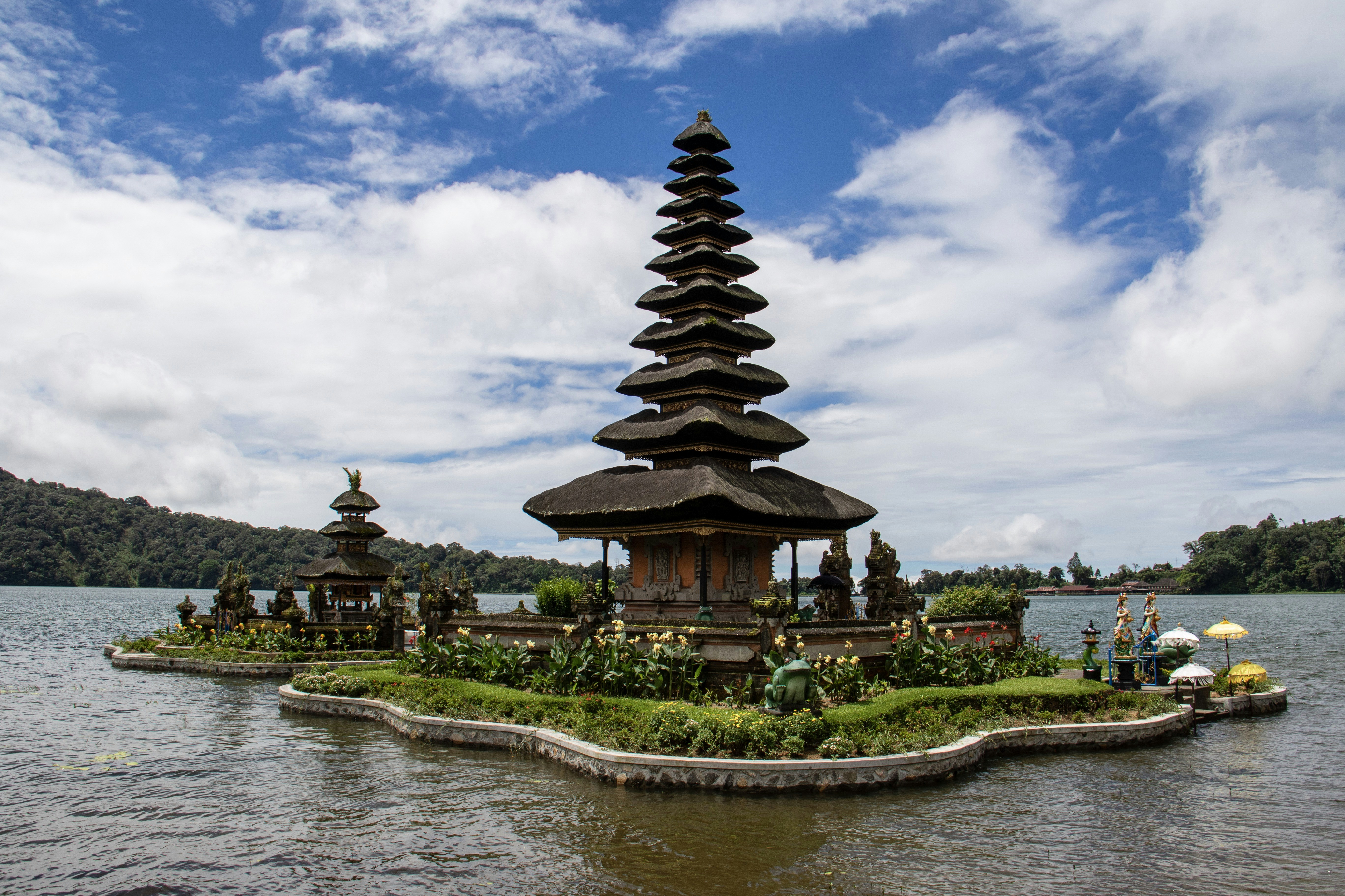 Traditional brown pagoda house in Bali