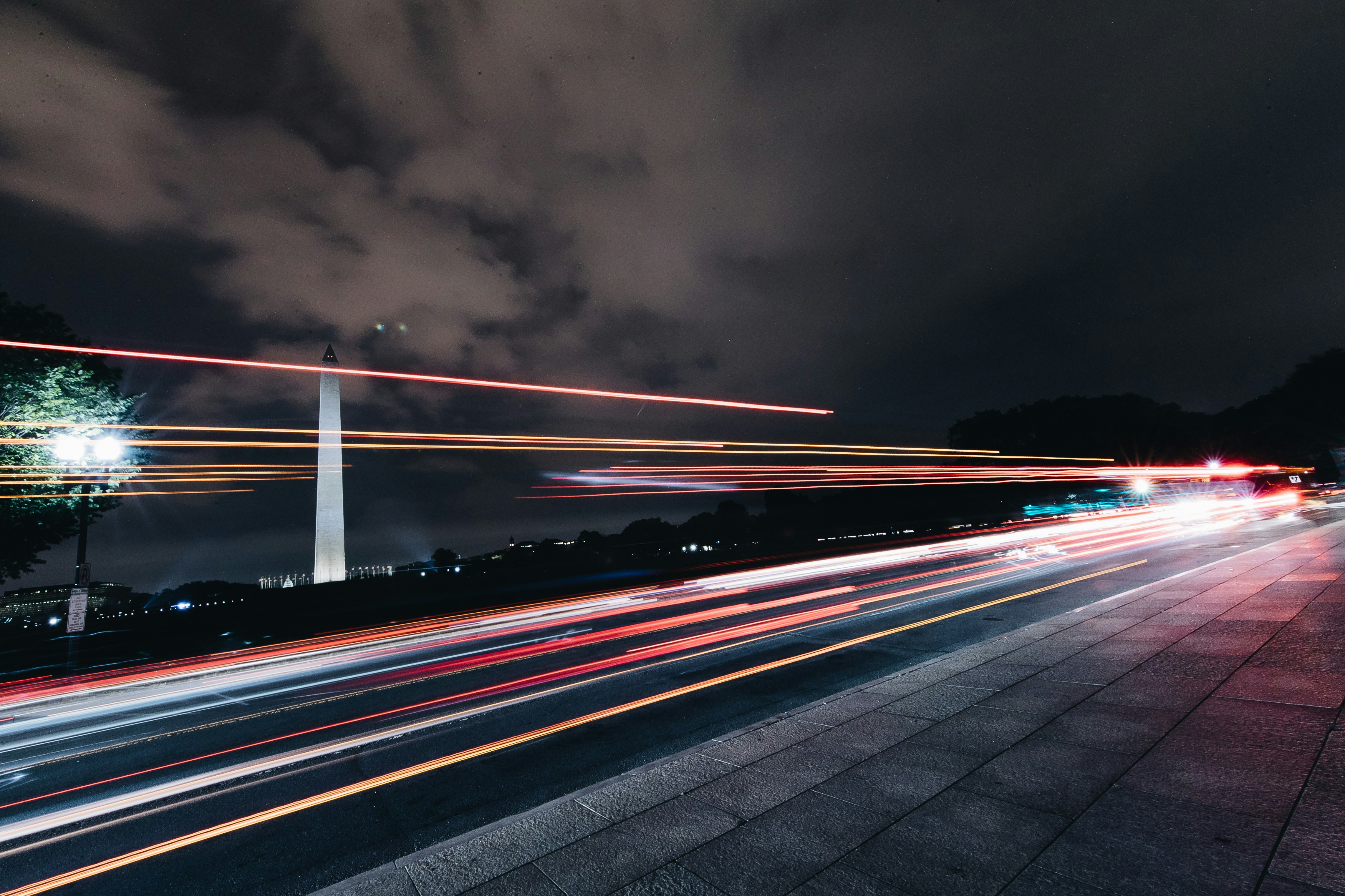 timelapse photography of road during nighttime