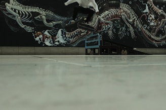 A skateboarder catching air off a ramp.