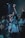 A group of people is performing on stage with microphones, captured under dim, dramatic lighting. The main focus is on a woman singing passionately with her arm raised.