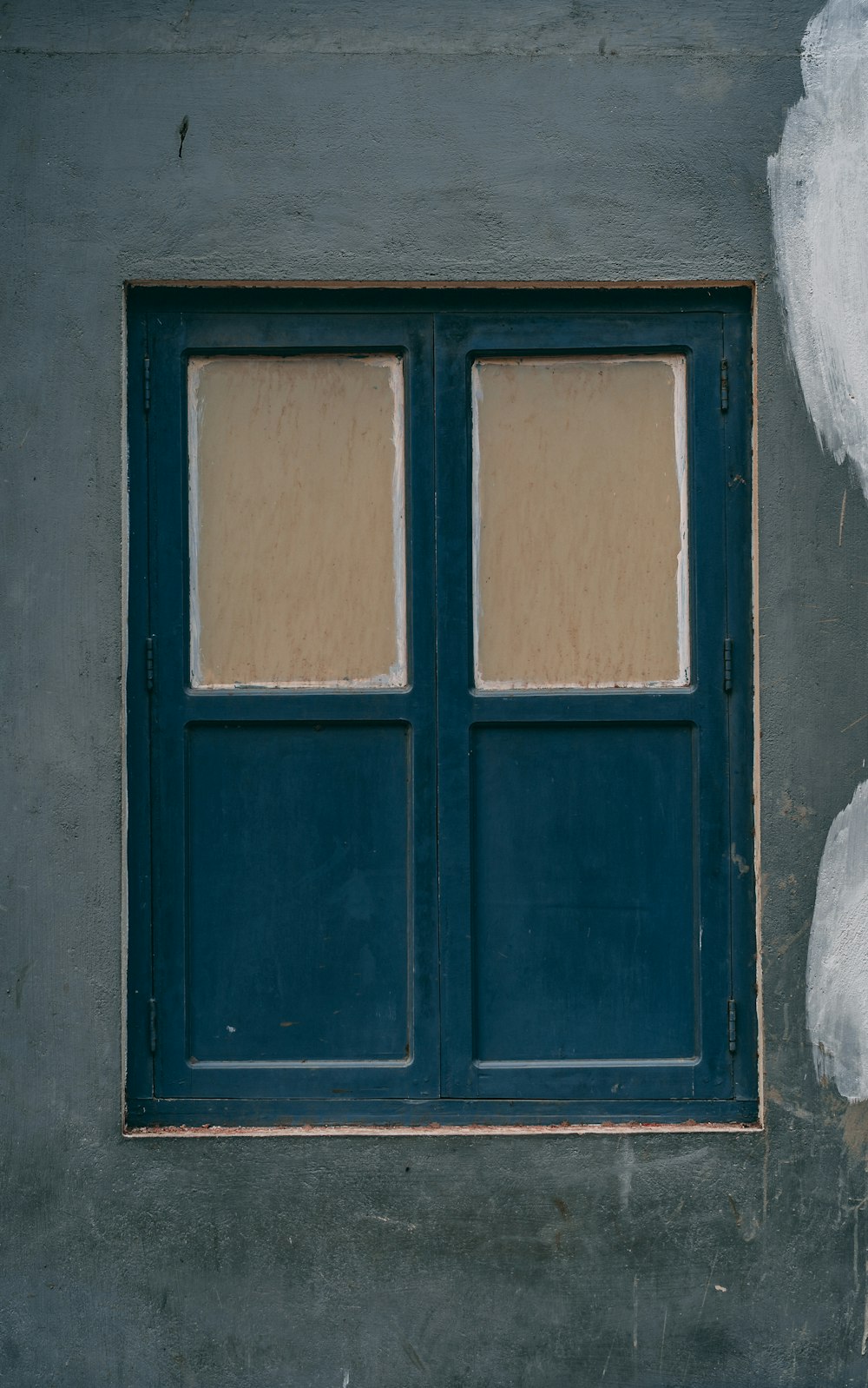blue wooden doors
