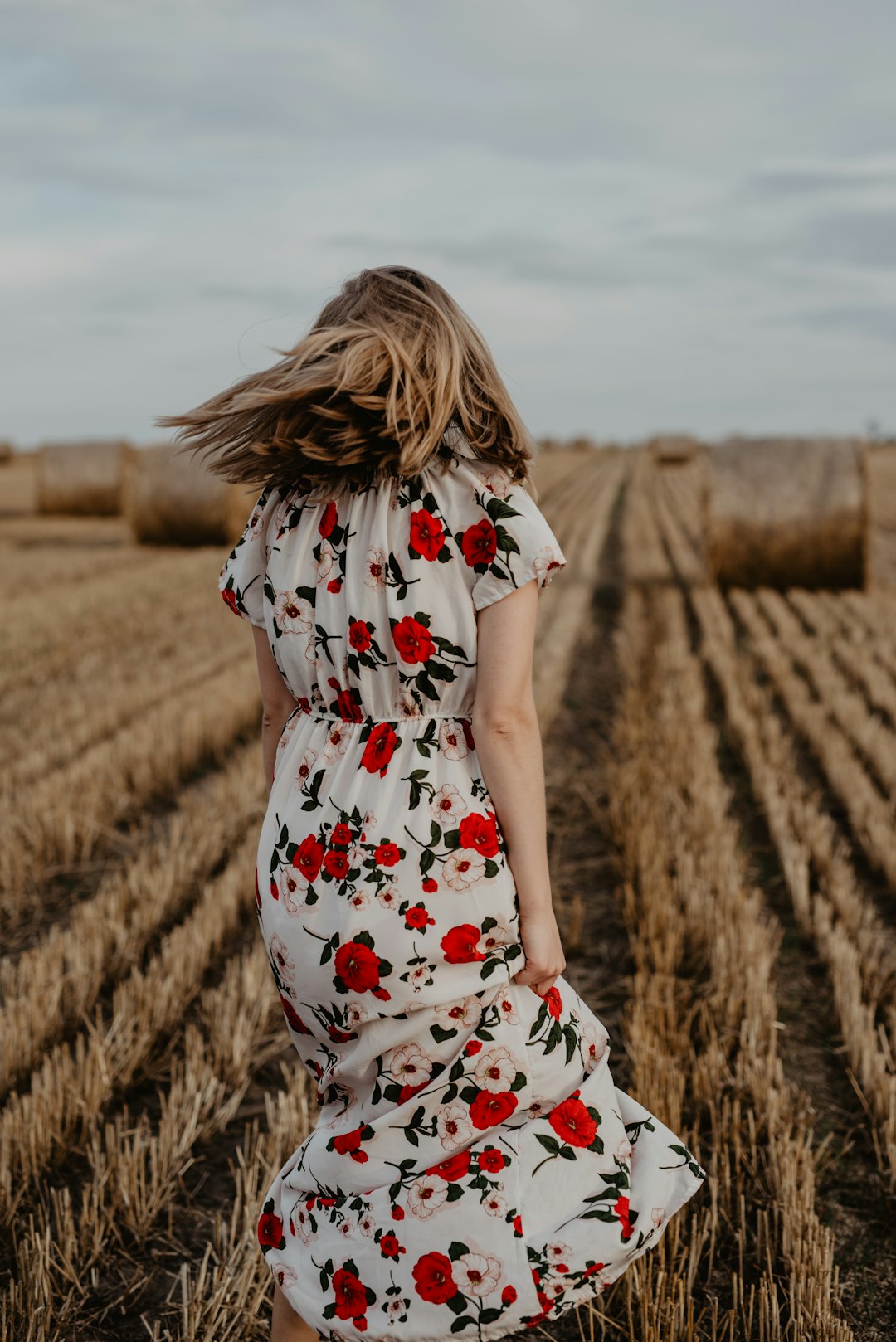 woman in crop field