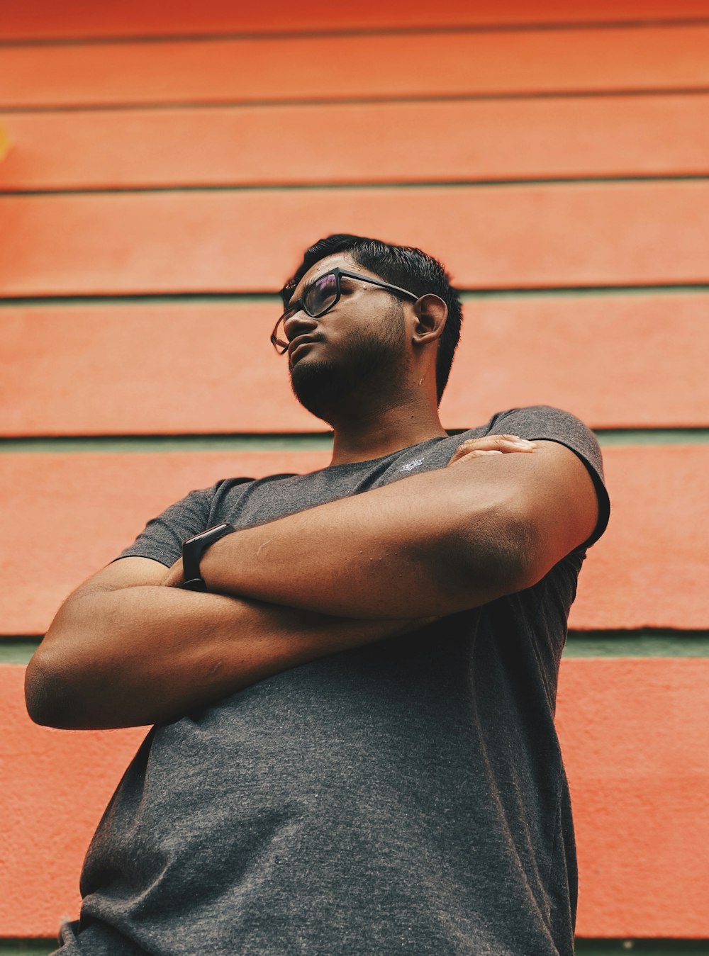 man wears black frame eyeglasses