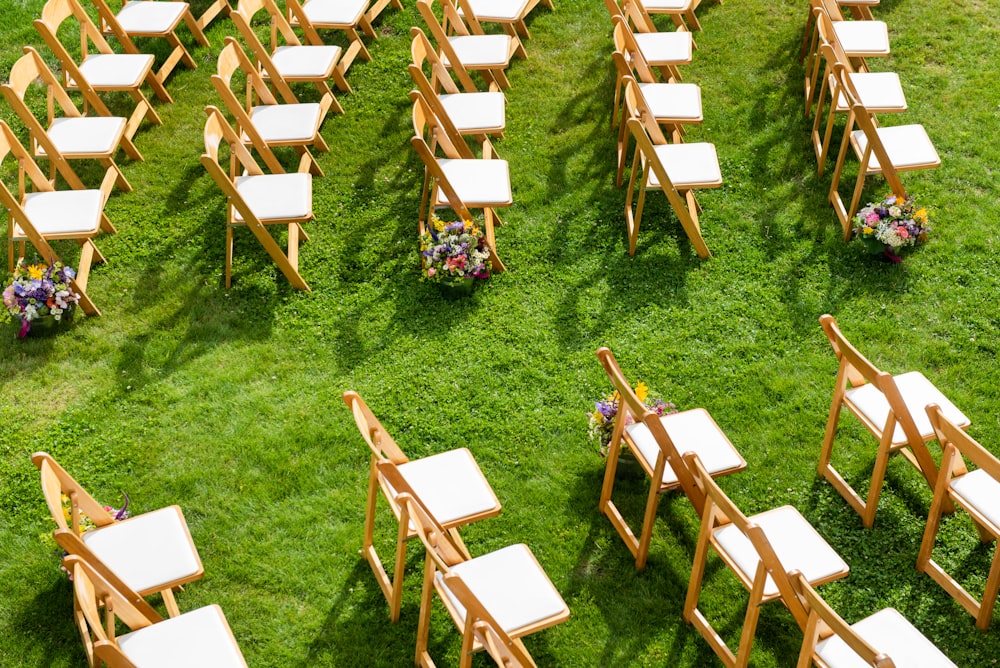 empty chairs at the wedding ceremony