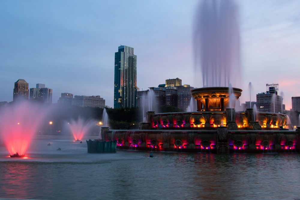 waterfalls on top of building