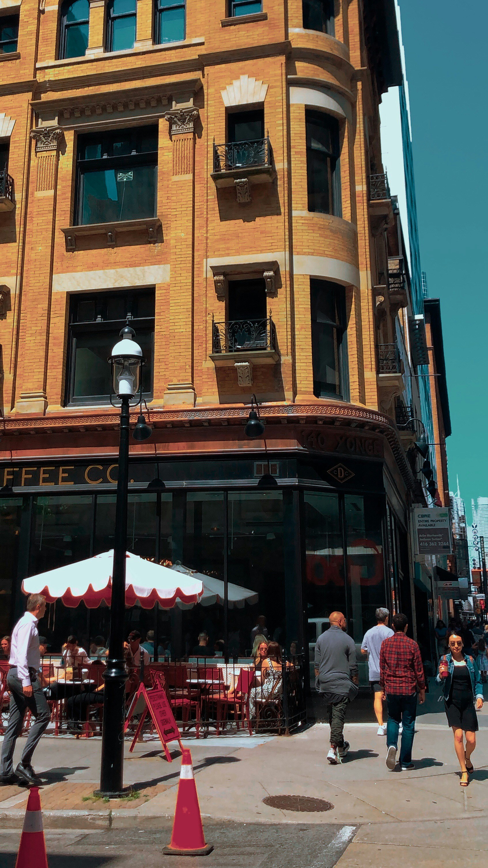 man walks near the building