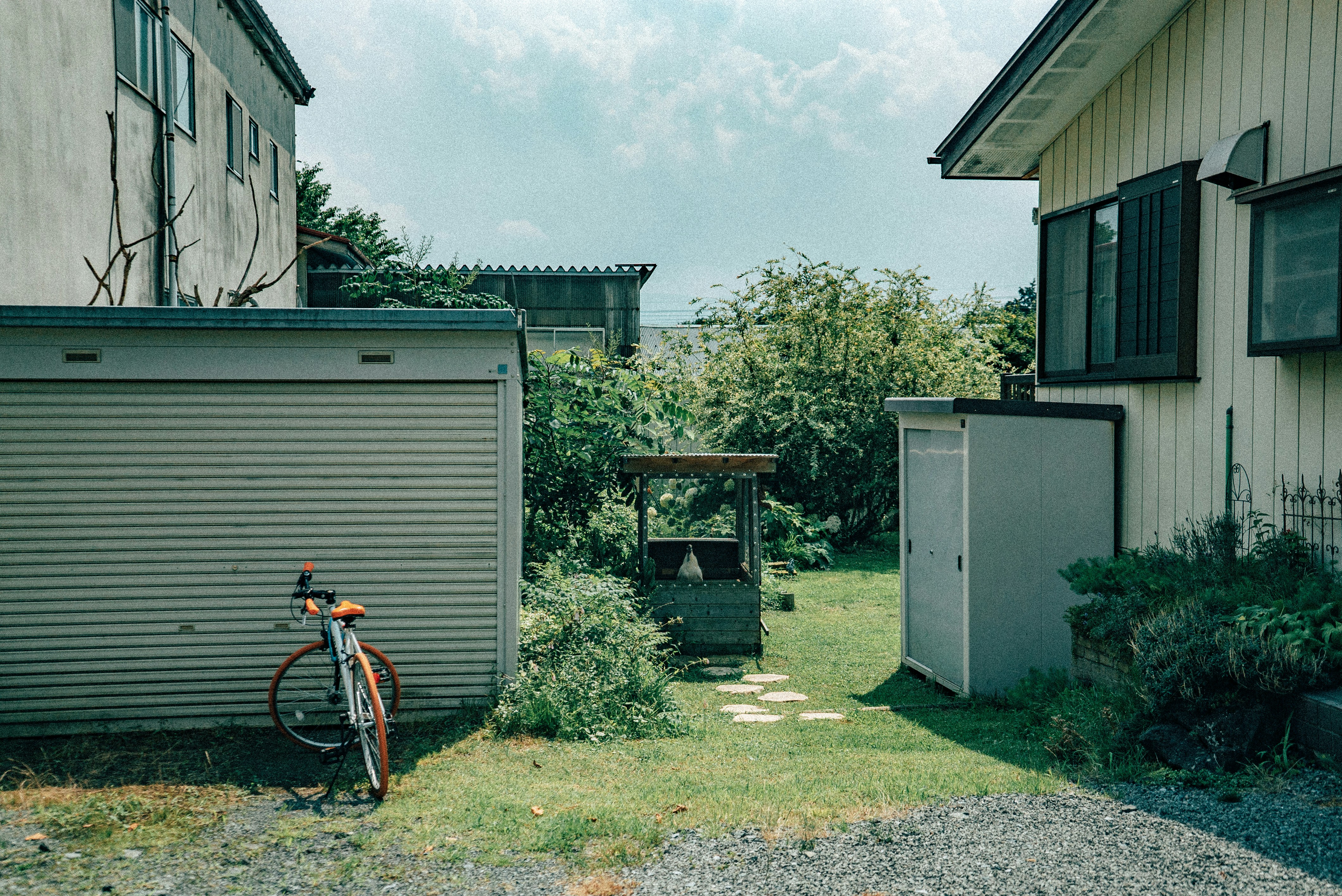 bike beside wall
