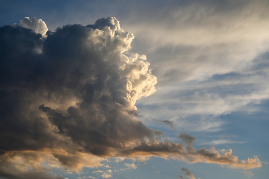 Dramatic clouds at sunset