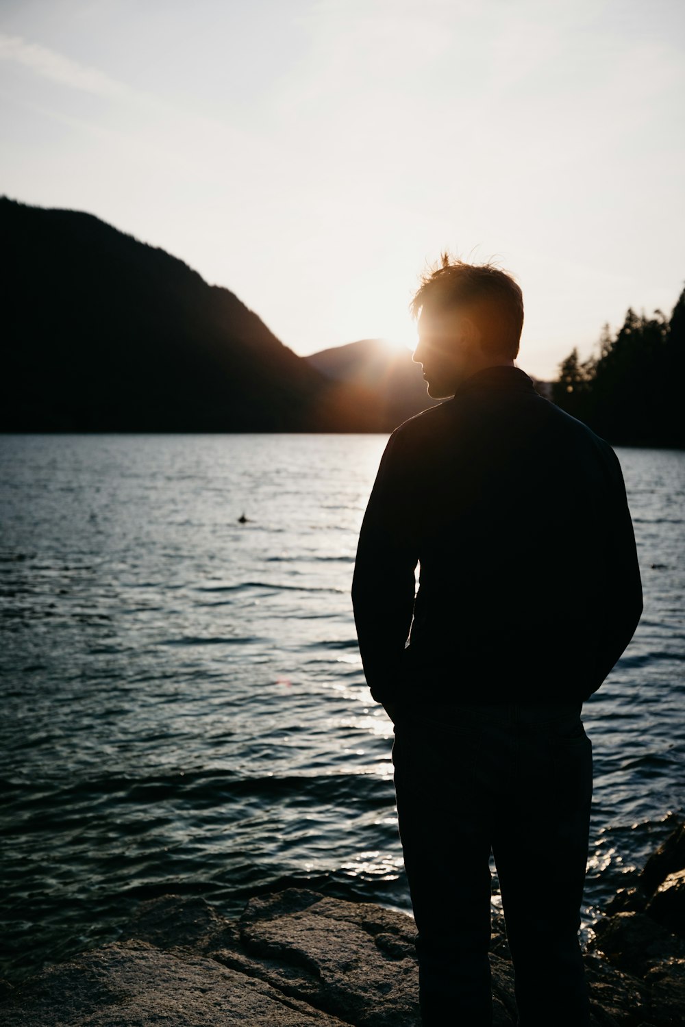 man near shore