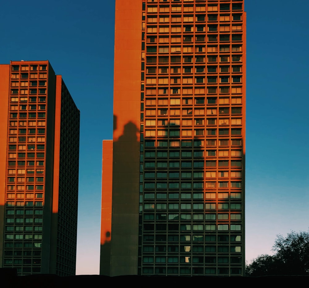 orange high-rise buildings