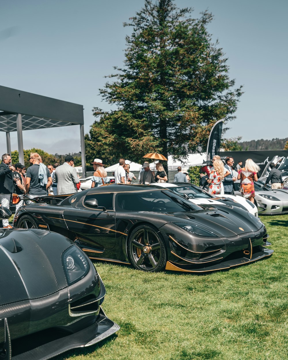 black and orange sportscar