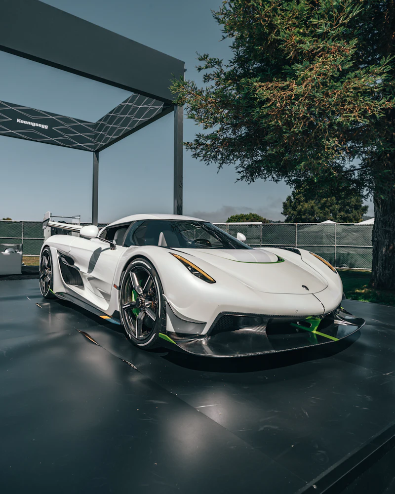 White sports car