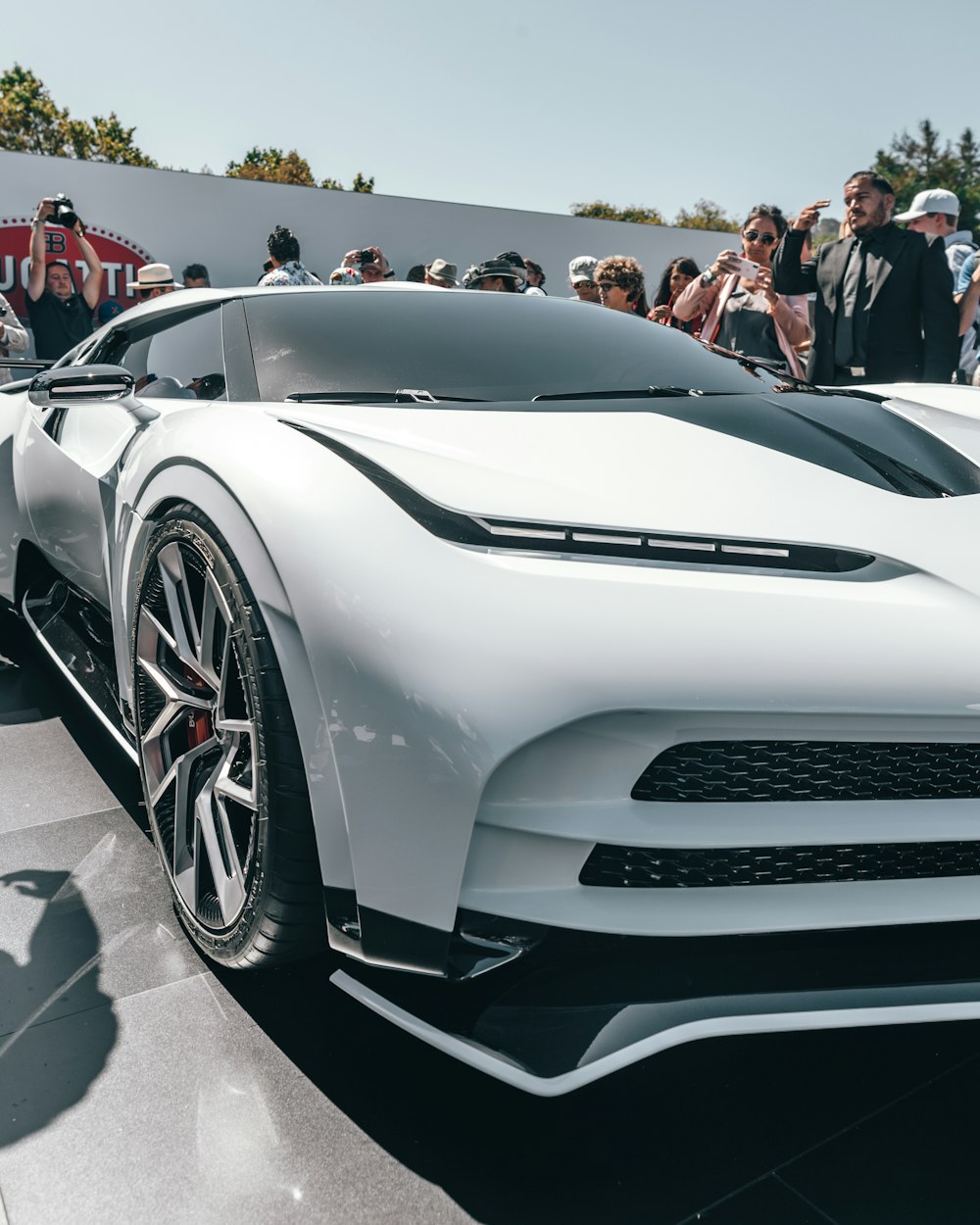 white and black sportscar