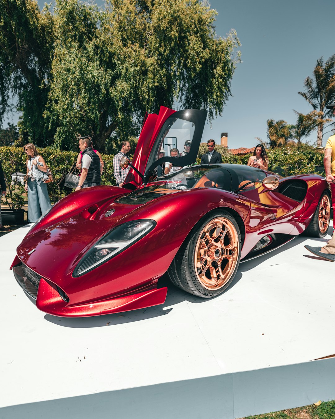 red sports coupe