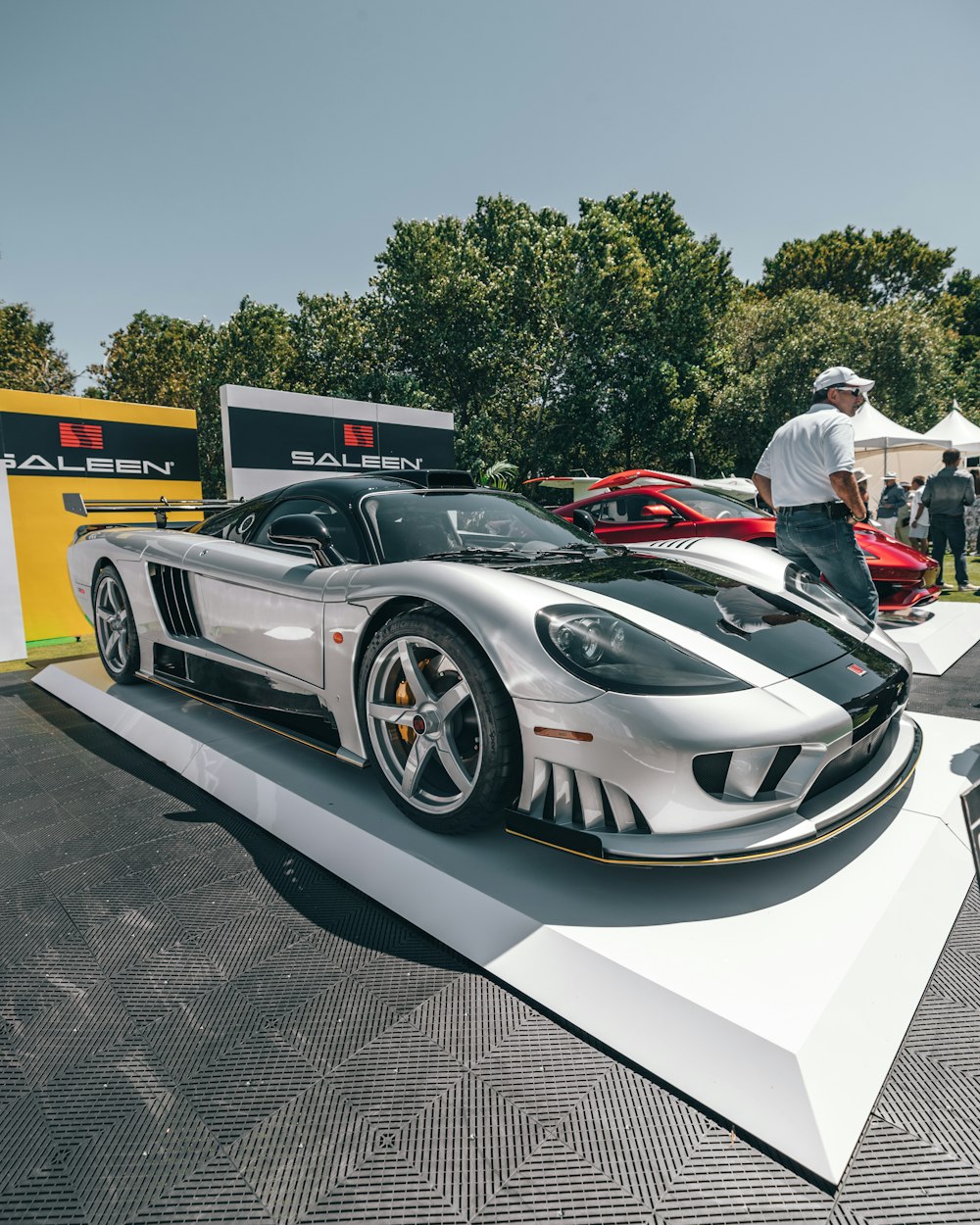 coupé sportiva grigia e nera