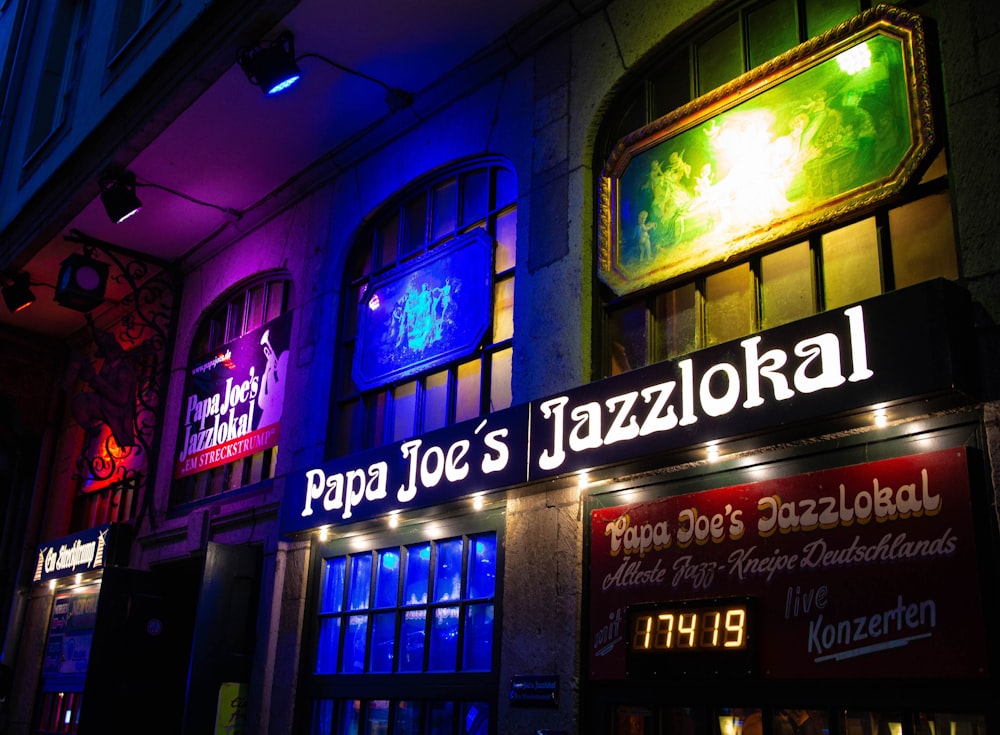 Papa Joe's Jazzlokal Schaufenster