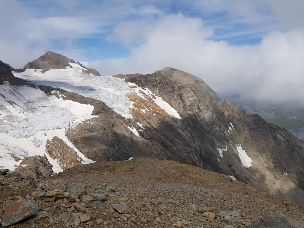 mountain alps covered with snow