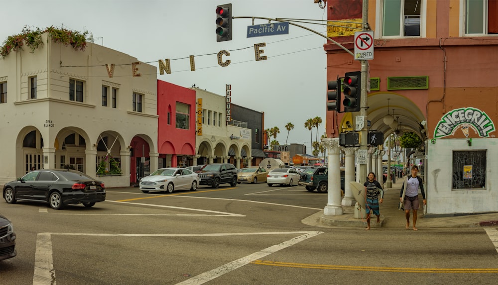 people standing on road