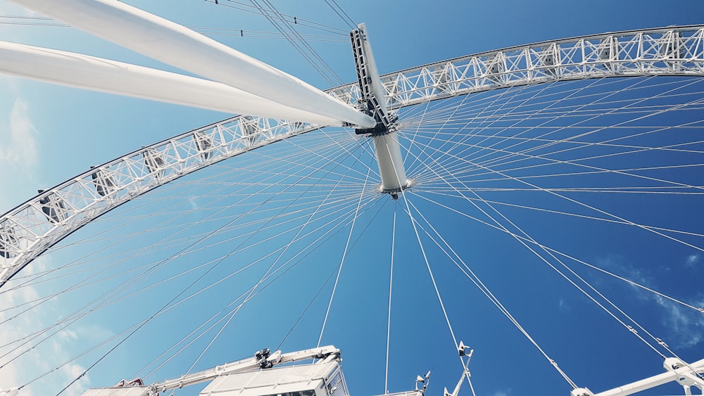 low angle view of white Ferris wheel