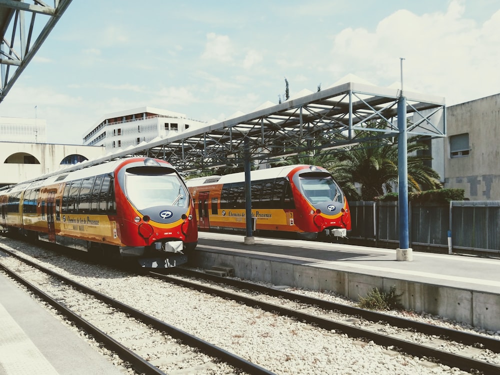 red and black trains