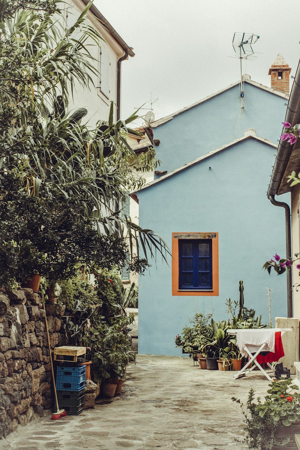 blue concrete house