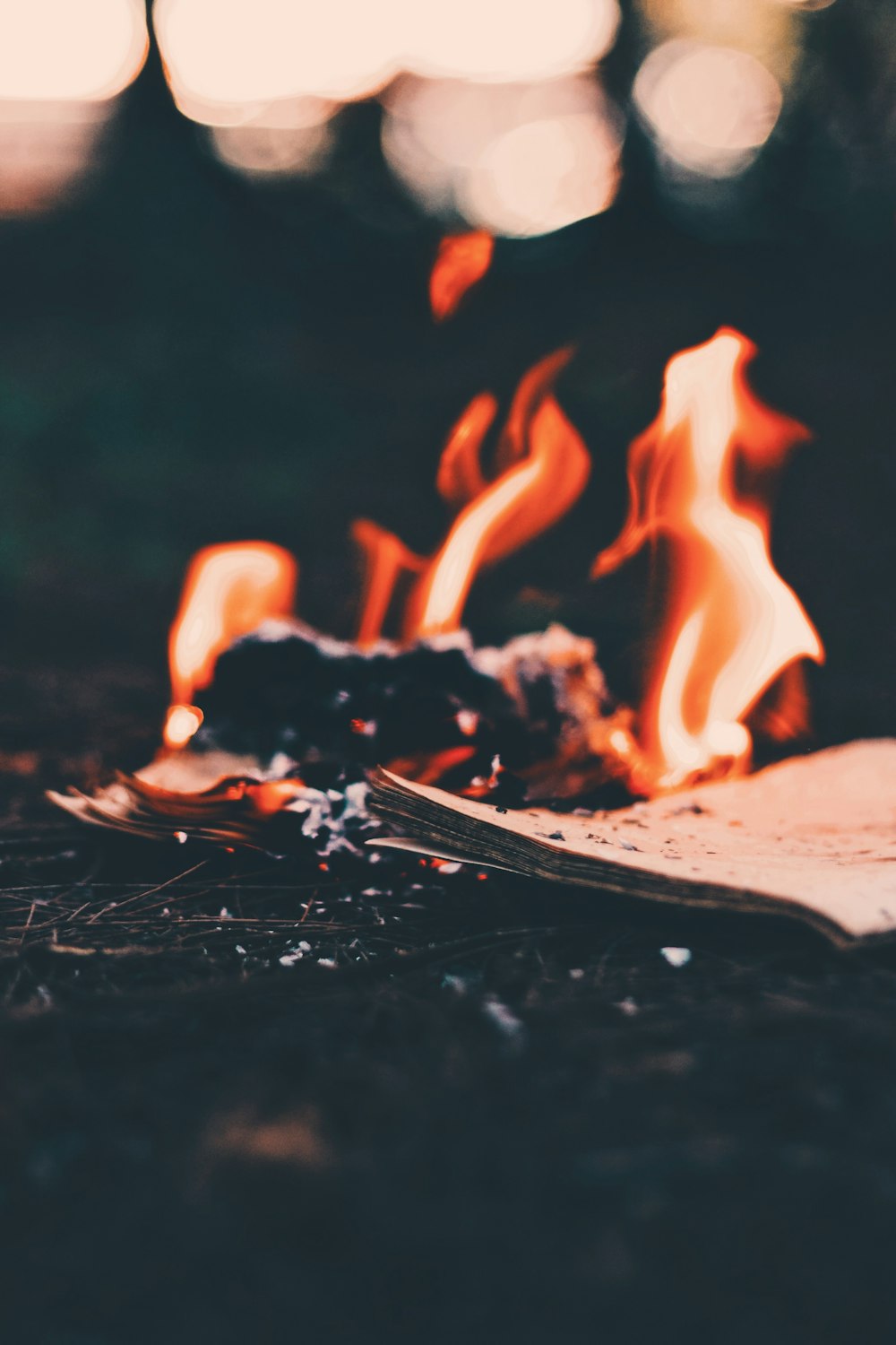 time-lapse photography of a burning papers