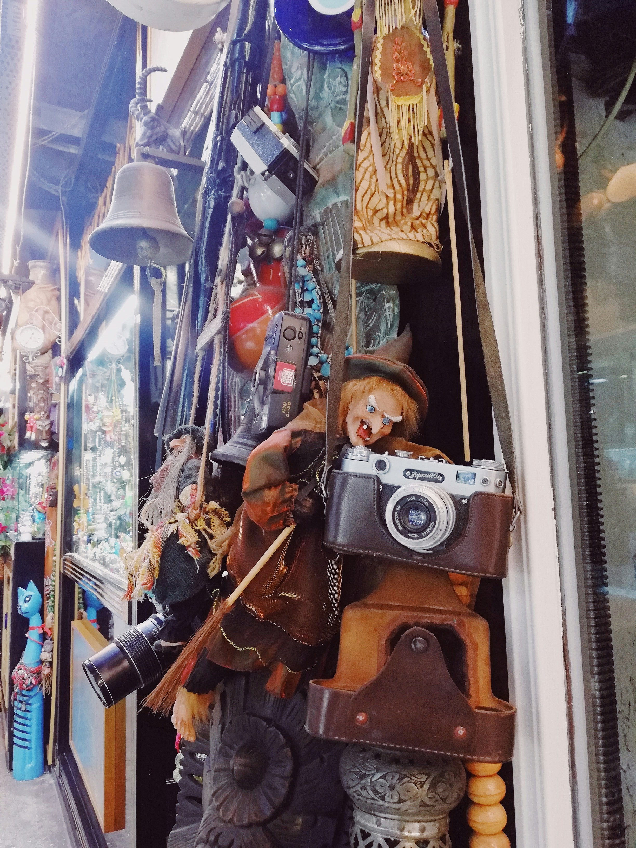 assorted-color cameras