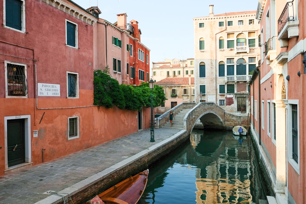 river beside buildings