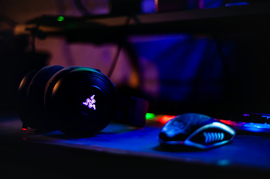 headset and laptop