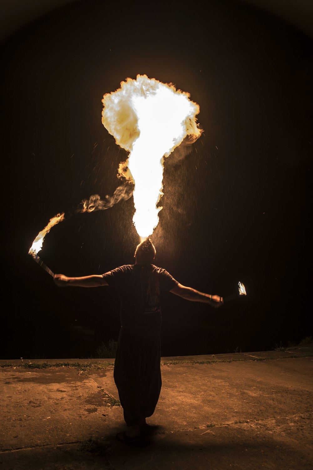 person performing fire arts