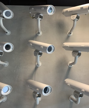 white bullet security camera lot