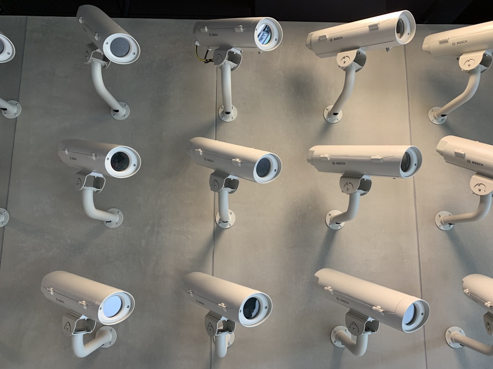 white bullet security camera lot