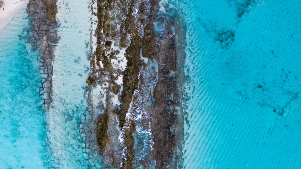 aerial view of white sand beach