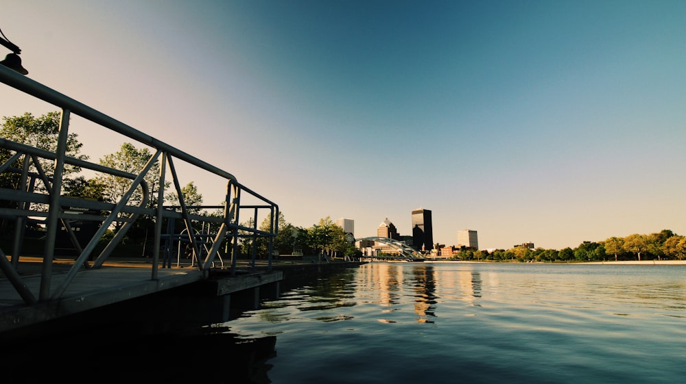 landscape photography of a wooden dock beside body of water