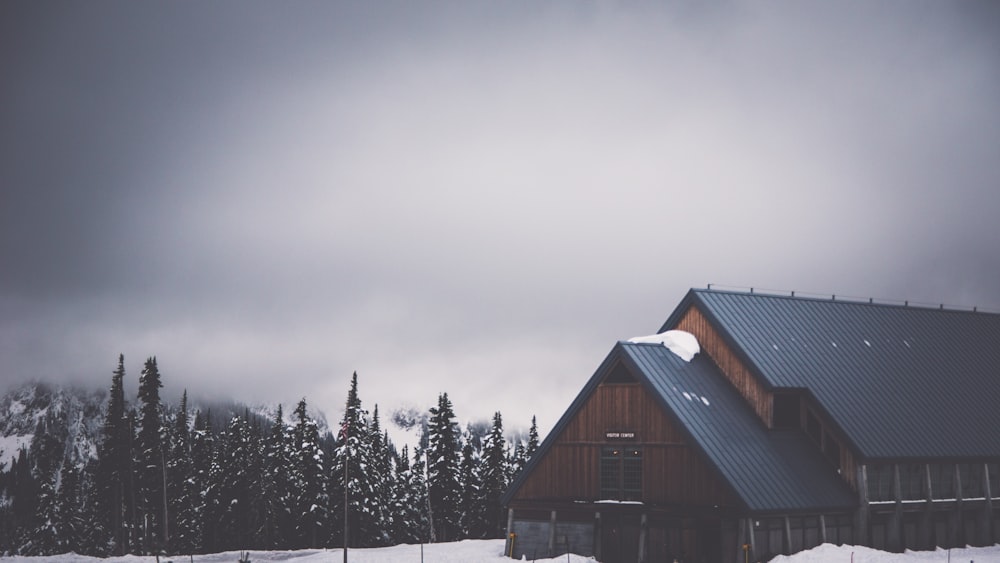 cabine durante o inverno