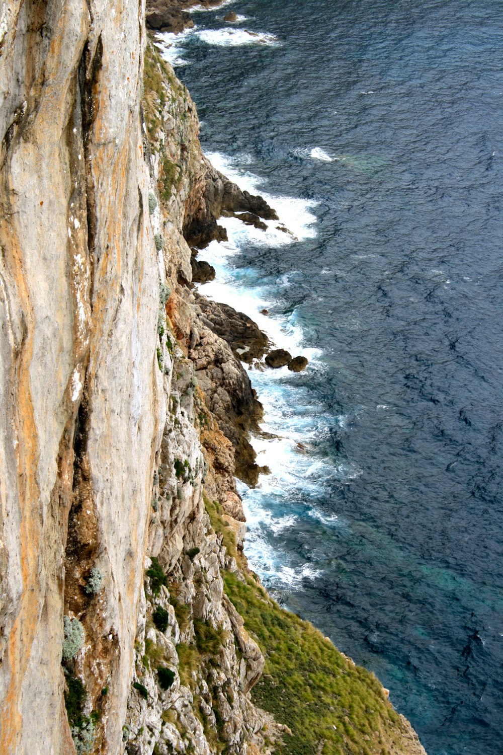 top view of a cliff by the beach
