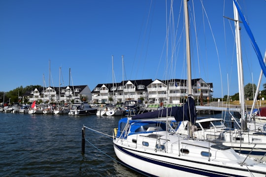 white boats on harbour in Am Hafen 4 Germany