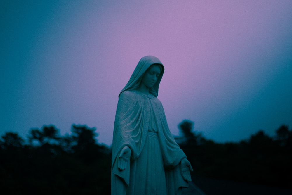 concrete Virgin Mary statue