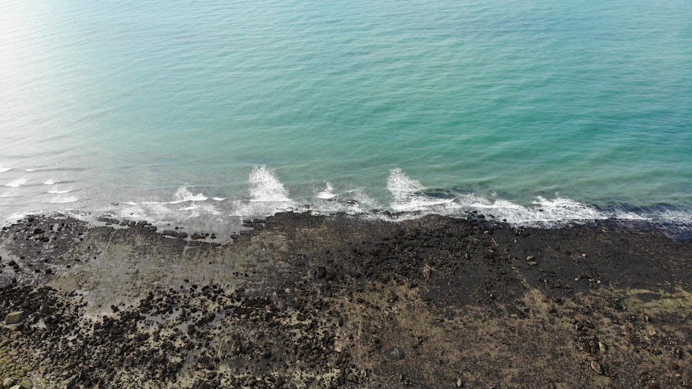 foto aerea della riva del mare durante il giorno