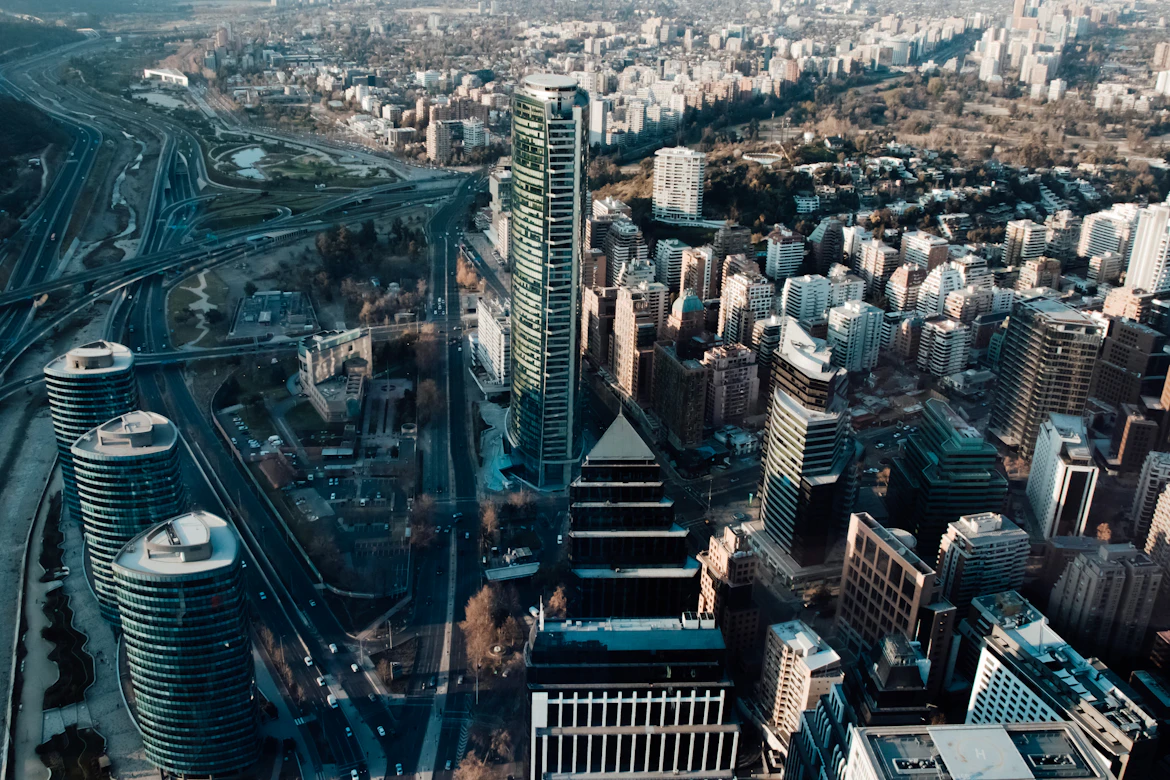 Santiago City Skyline and the Andes