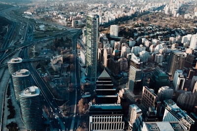 aerial photo of city buildings] chile zoom background