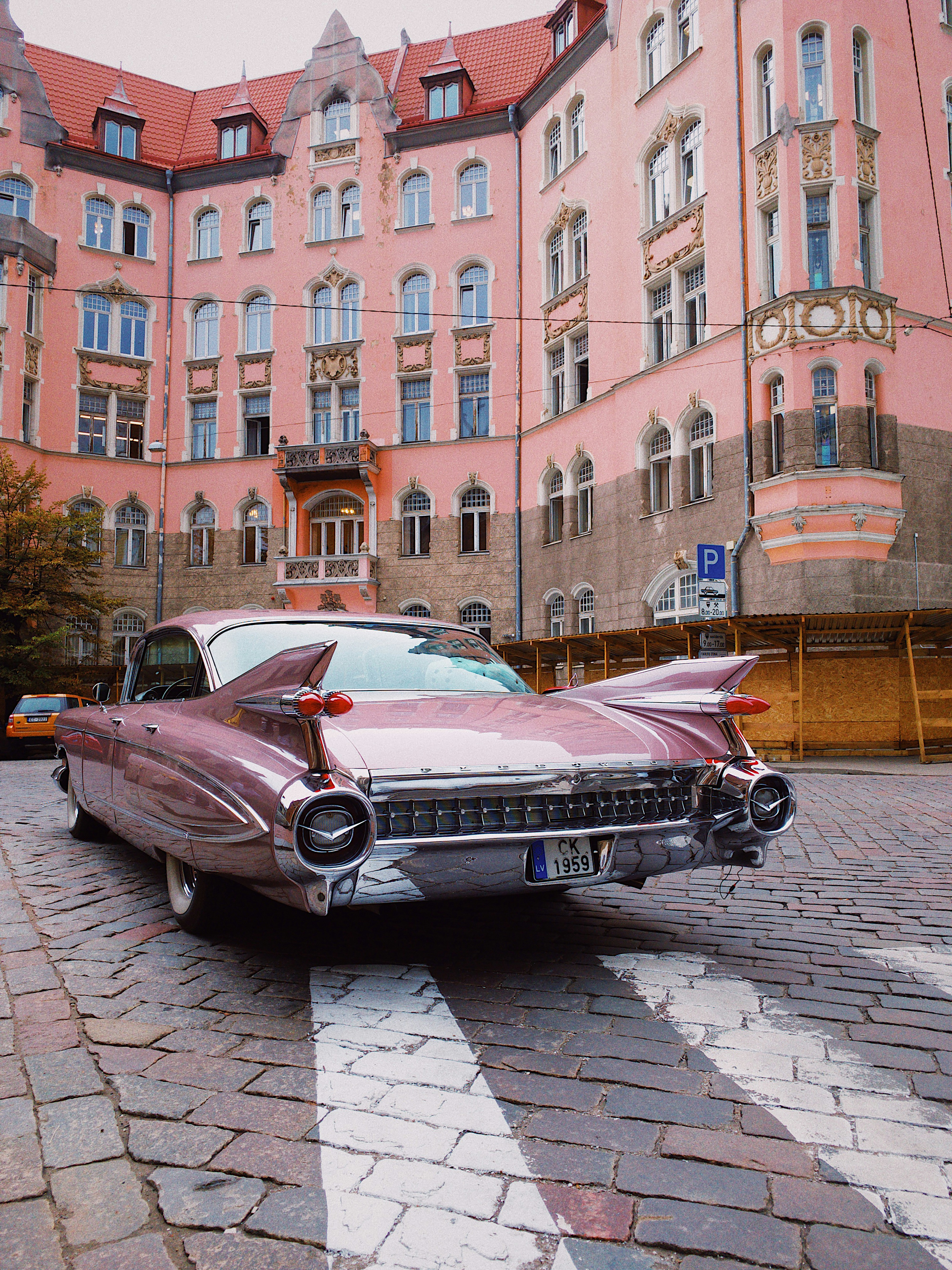 pink coupe car