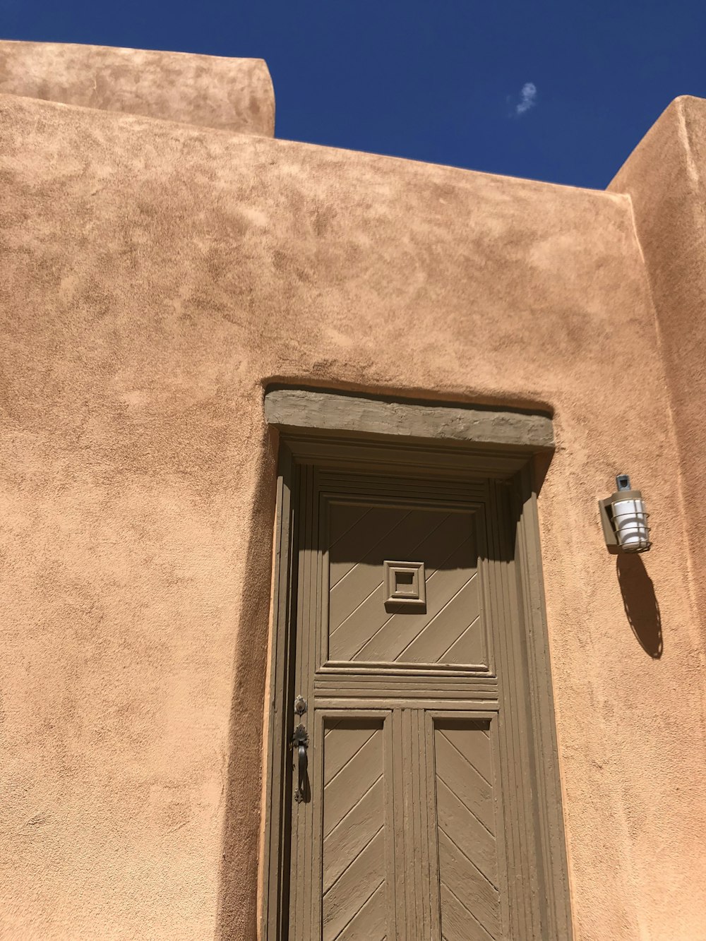 brown wooden panel door close