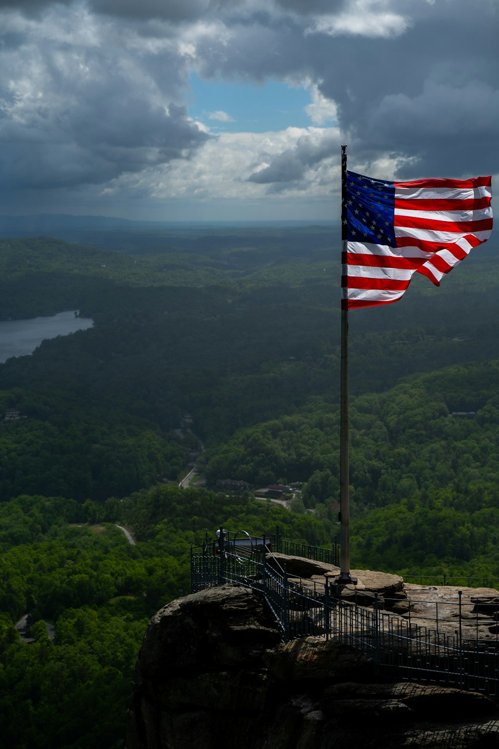 flag of America on pole