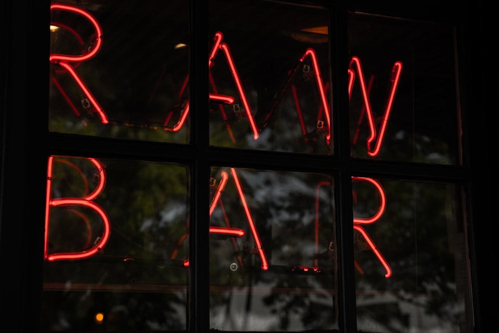 red Raw Bar neon signage