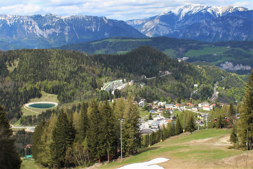 landscape photo of a village at a vvalley