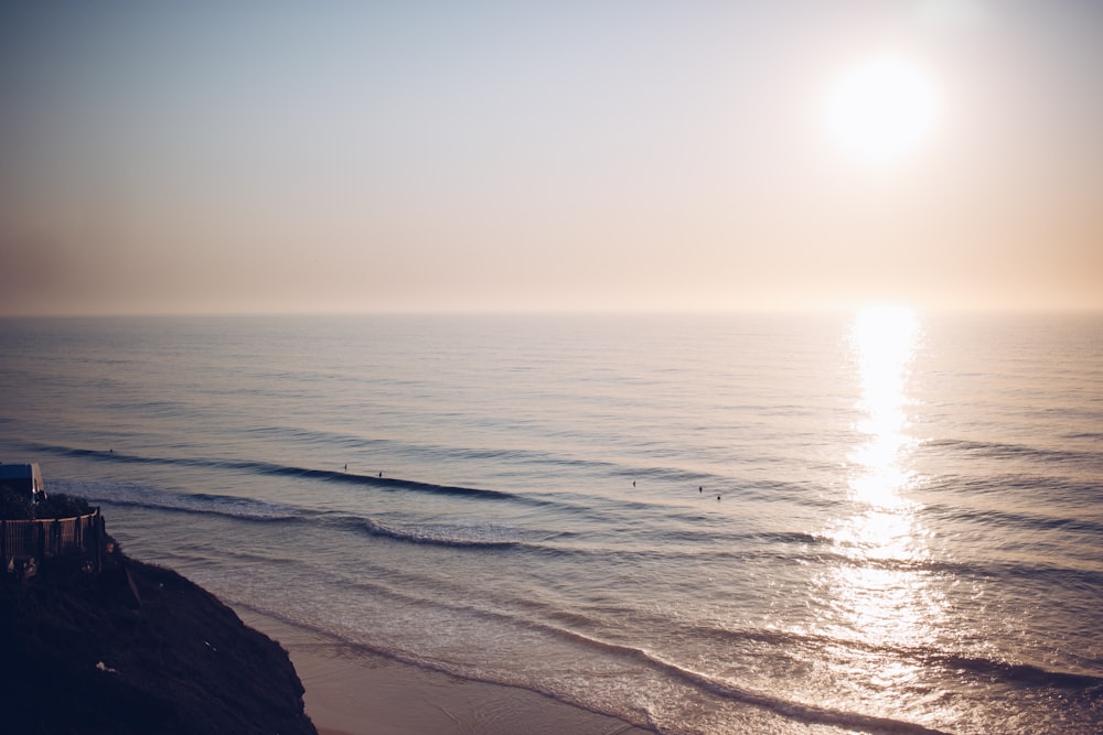 aerial photo of sea