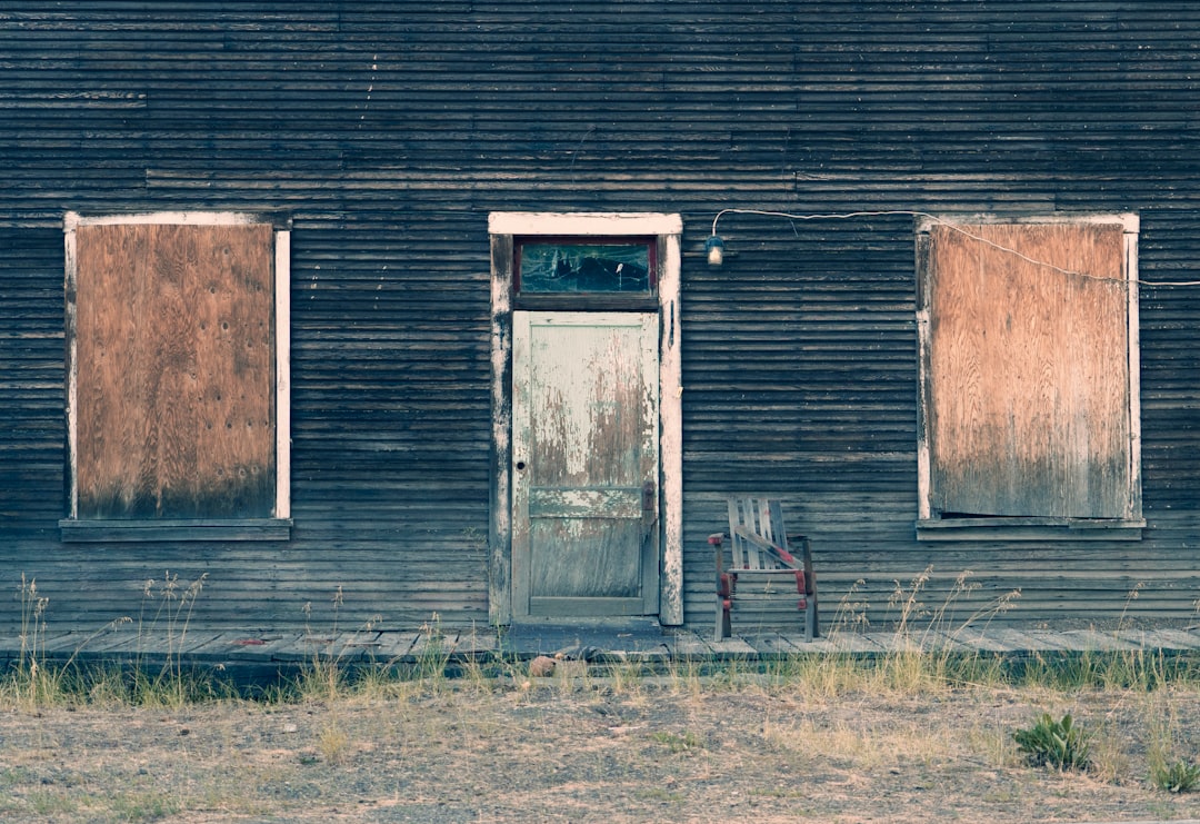 gray wooden 2-panel closed door