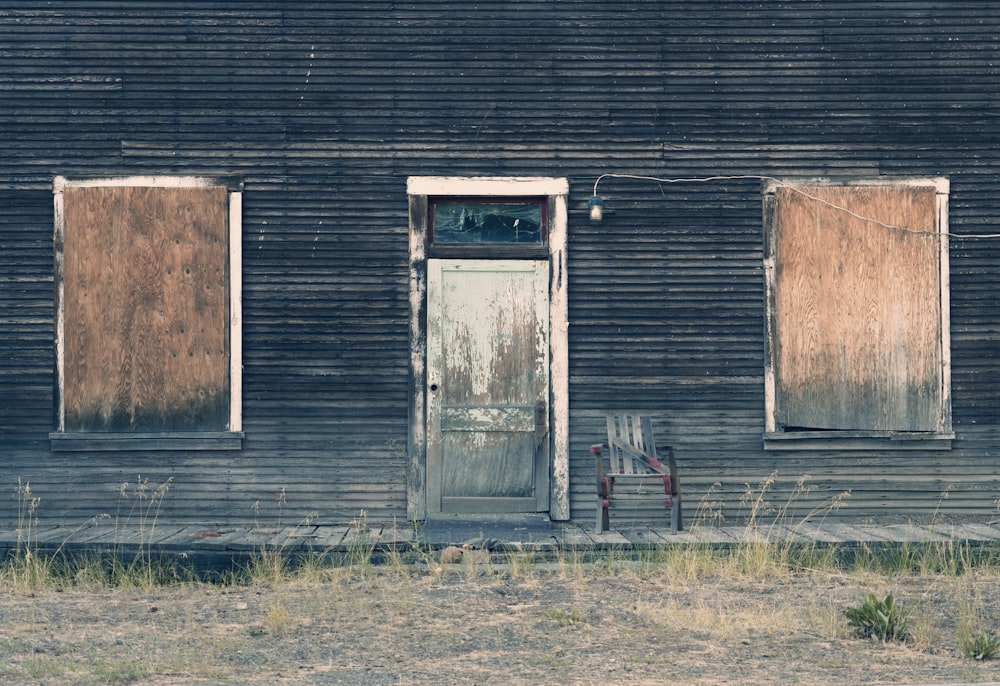 gray wooden 2-panel closed door